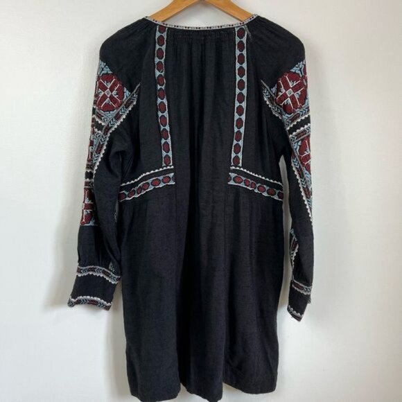 Free People All My Life Embroidered Shift Smocked Mini Dress Women’s Small - Picture 11 of 12